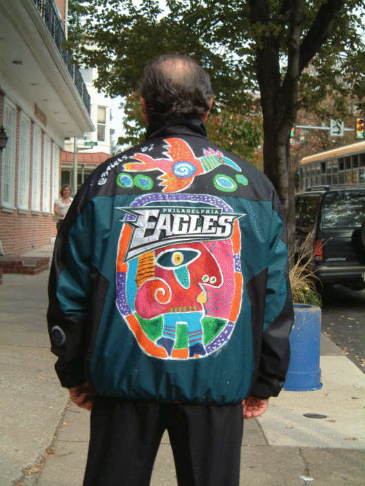 Painted jacket for Philadelpia Eagles Baseball club